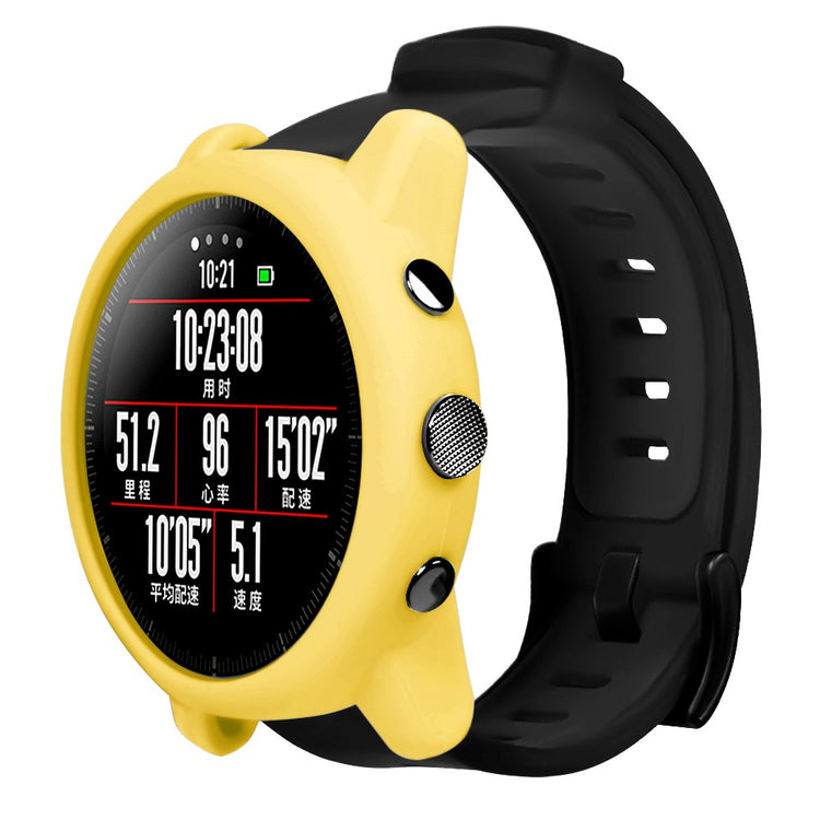 Beskyttende Silikone Bumper passer til Amazfit Stratos 2 \ 2s - Gul#serie_4