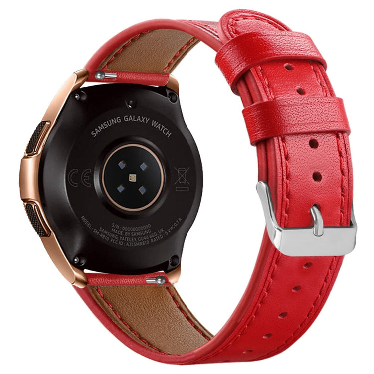 Helt Vildt Holdbart Ægte Læder Universal Rem passer til Smartwatch - Rød#serie_7