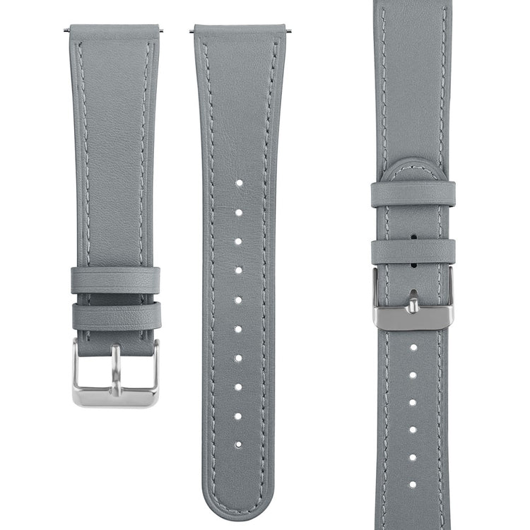 Helt Vildt Holdbart Ægte Læder Universal Rem passer til Smartwatch - Sølv#serie_8