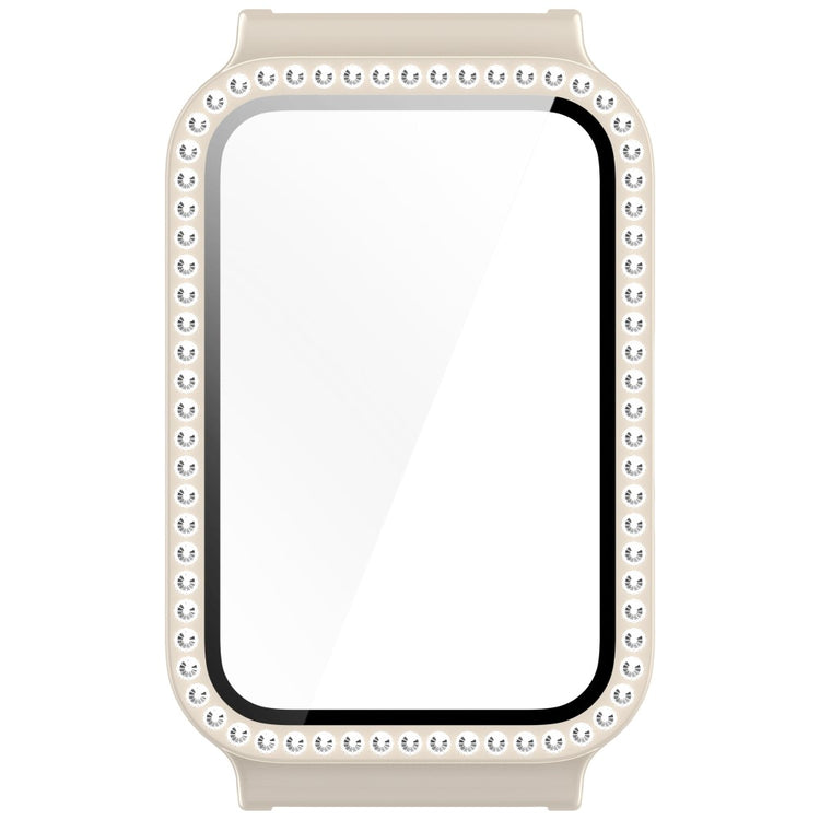 Mega Fashionable Samsung Galaxy Fit 3 Cover with Screen Protector in Rhinestone and Glass - White#serie_4