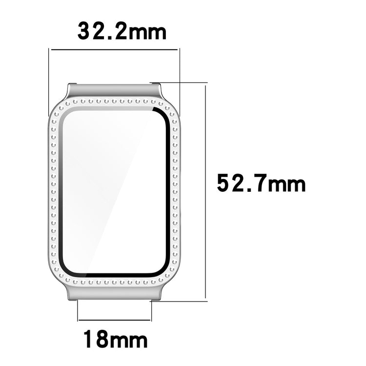 Mega Fashionable Samsung Galaxy Fit 3 Cover with Screen Protector in Rhinestone and Glass - White#serie_4