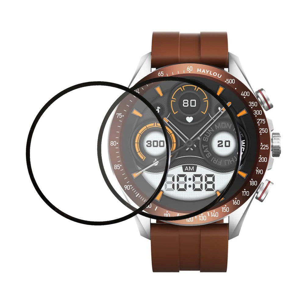 2 pieces / Pack Haylou Solar Pro Screen Protector soft film Ultra Clear Watch Film (Black Edge)#serie_1