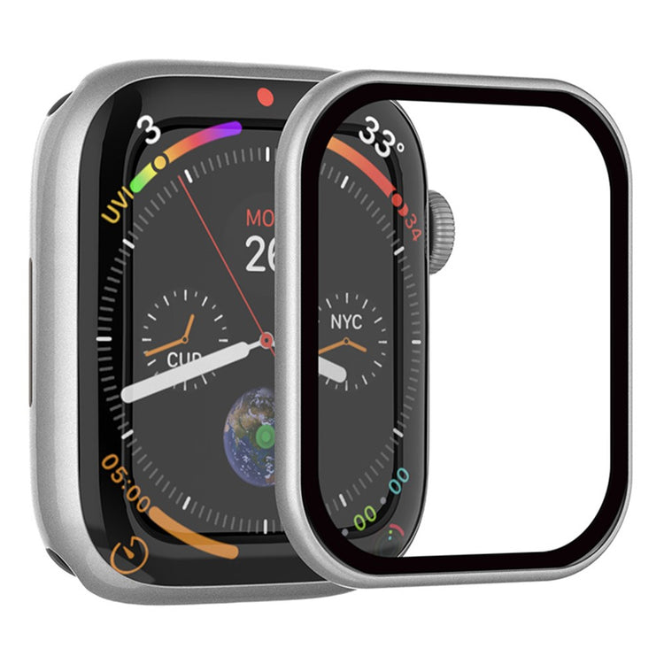 RURIHAI Tempered Glass Screen Film Apple Watch Series 6 / 5 / 4 / SE (2023) / SE (2022) / SE 44mm Scratch Resistant Frame Watch Screen Protector - Silver#serie_3