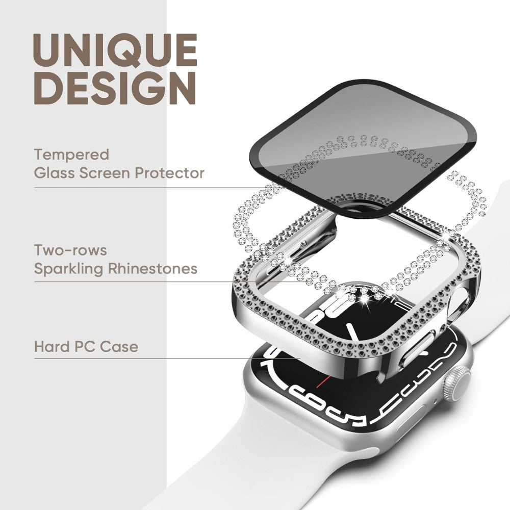 Mega Good Apple Smartwatch Universel Cover with Screen Protector in Rhinestone and Glass - Transparent#serie_1