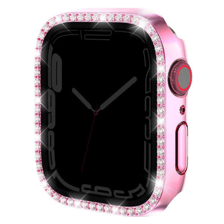 Mega Good Apple Smartwatch Universel Cover with Screen Protector in Rhinestone and Glass - Pink#serie_2