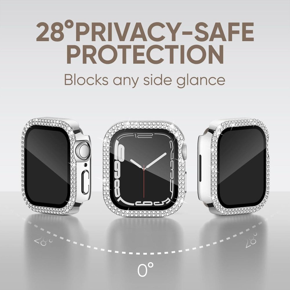 Mega Good Apple Smartwatch Universel Cover with Screen Protector in Rhinestone and Glass - Black#serie_3