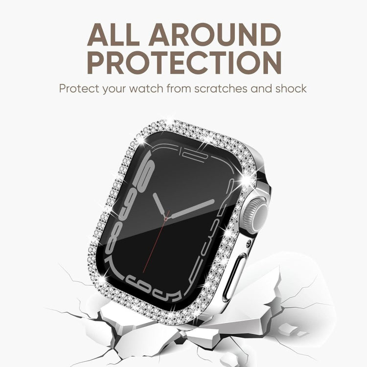 Mega Good Apple Smartwatch Universel Cover with Screen Protector in Rhinestone and Glass - Blue#serie_9