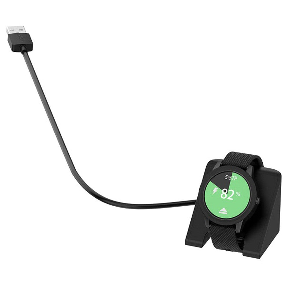 Metal Og Silikone USB Ladestation passer til Garmin Smartwatch - Sort#serie_3