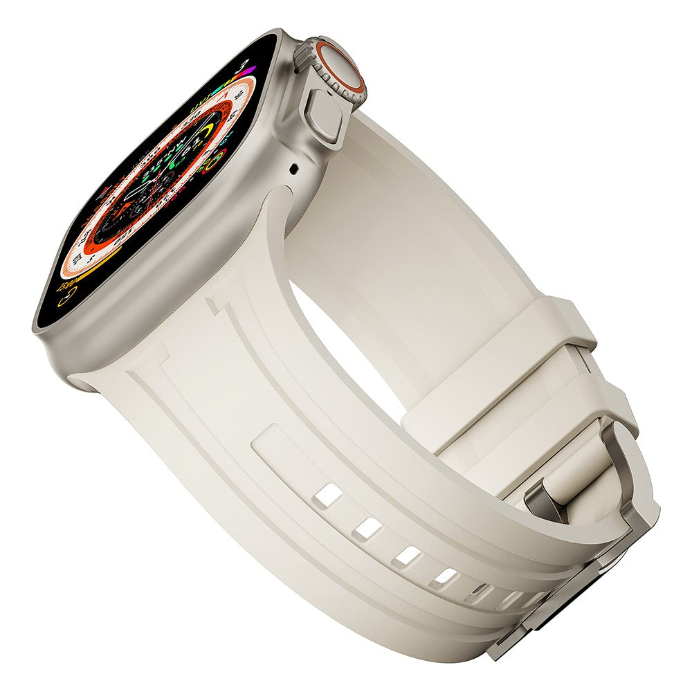 Klassisk Silikone Universal Rem passer til Apple Smartwatch - Hvid#serie_4