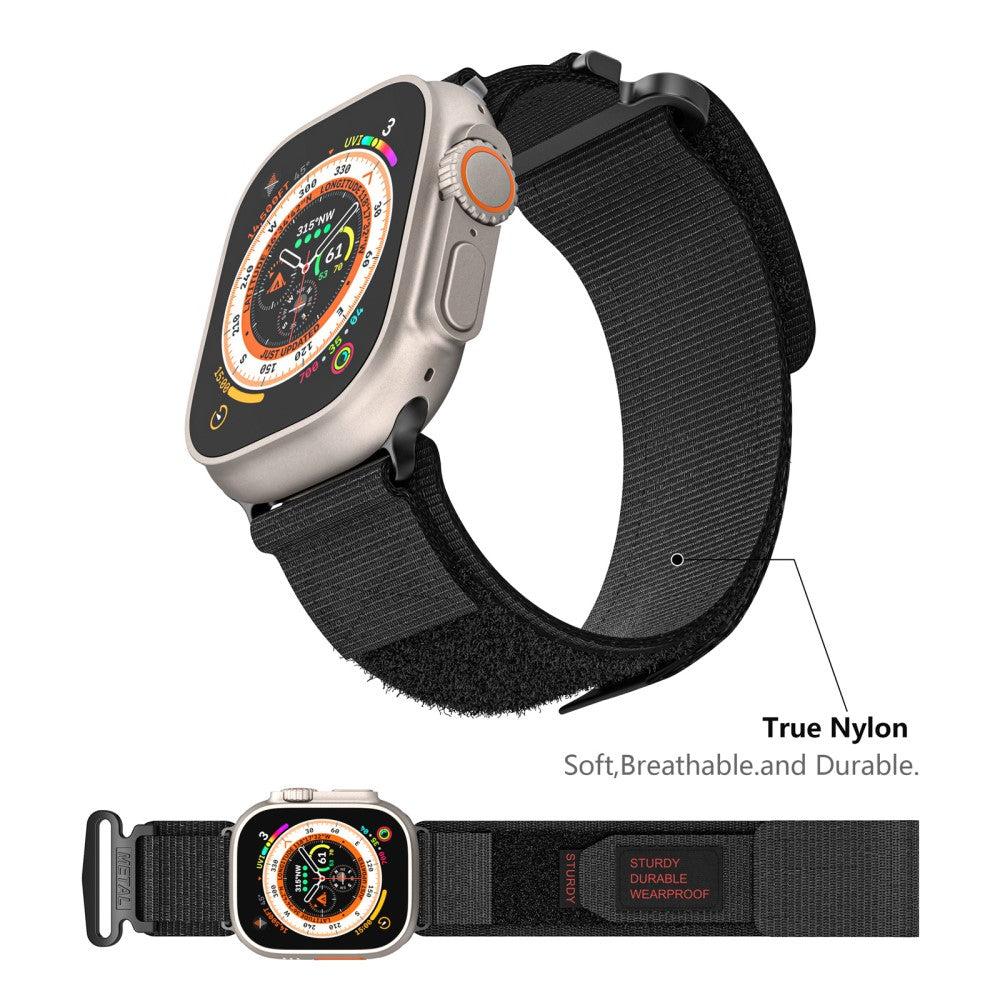 Helt Vildt Rart Nylon Universal Rem passer til Apple Smartwatch - Sort#serie_1