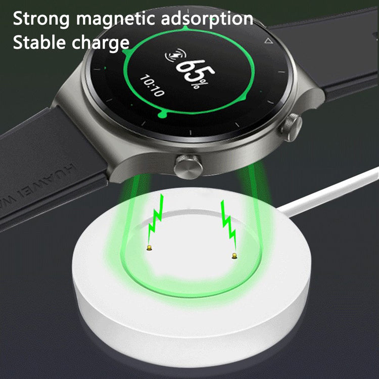 60cm Plastik Og Silikone Magnetisk Oplader passer til Huawei Smartwatch - Hvid#serie_2