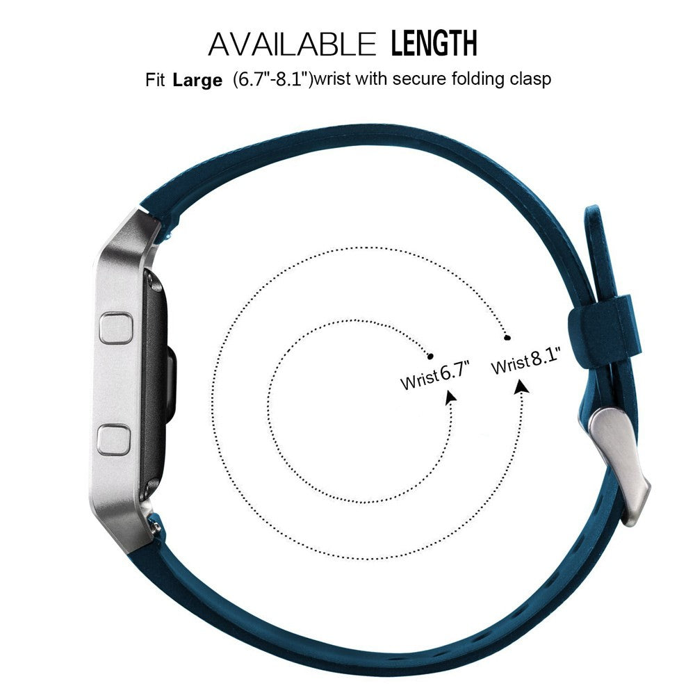 Holdbart Fitbit Blaze Silikone Rem - Blå#serie_1