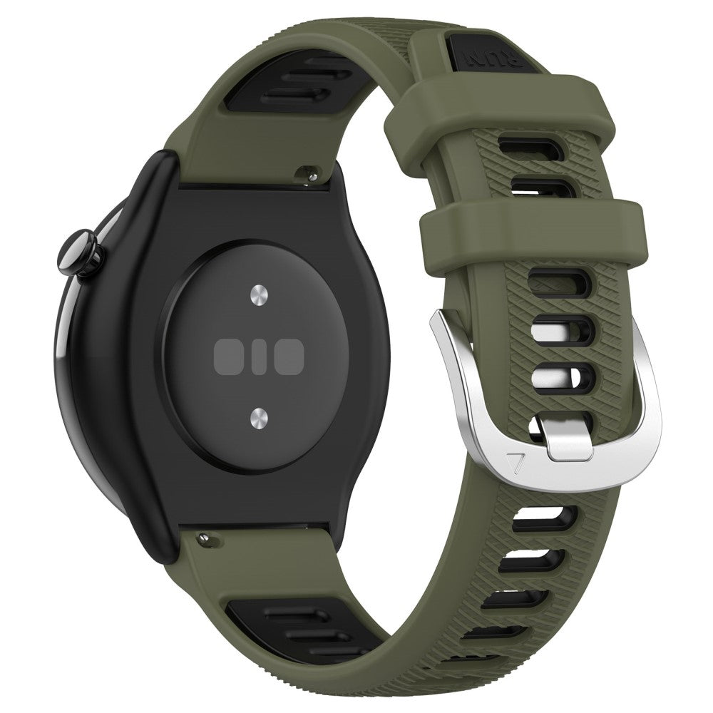 18mm Universal dual color cross strip silicone strap - Jungle Green / Black#serie_12