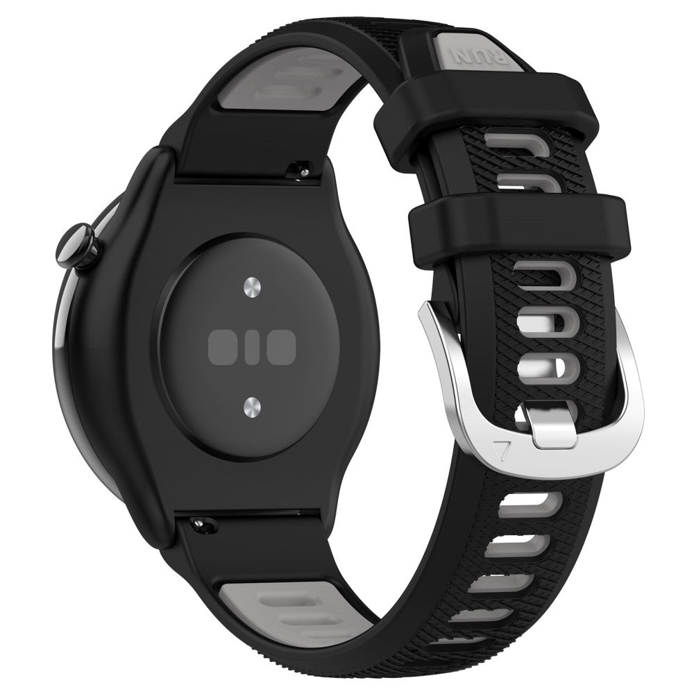 18mm Universal dual color cross strip silicone strap - Black / Grey#serie_3