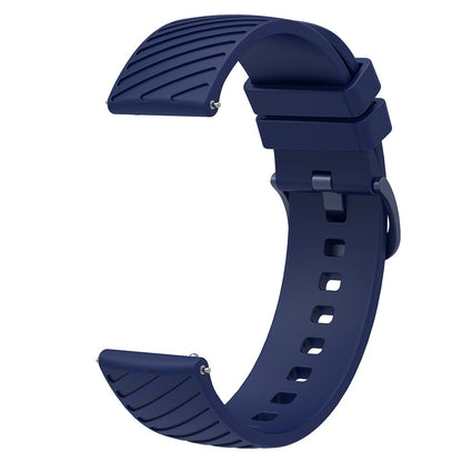 Rigtigt Sejt Silikone Universal Rem passer til Smartwatch - Blå#serie_10