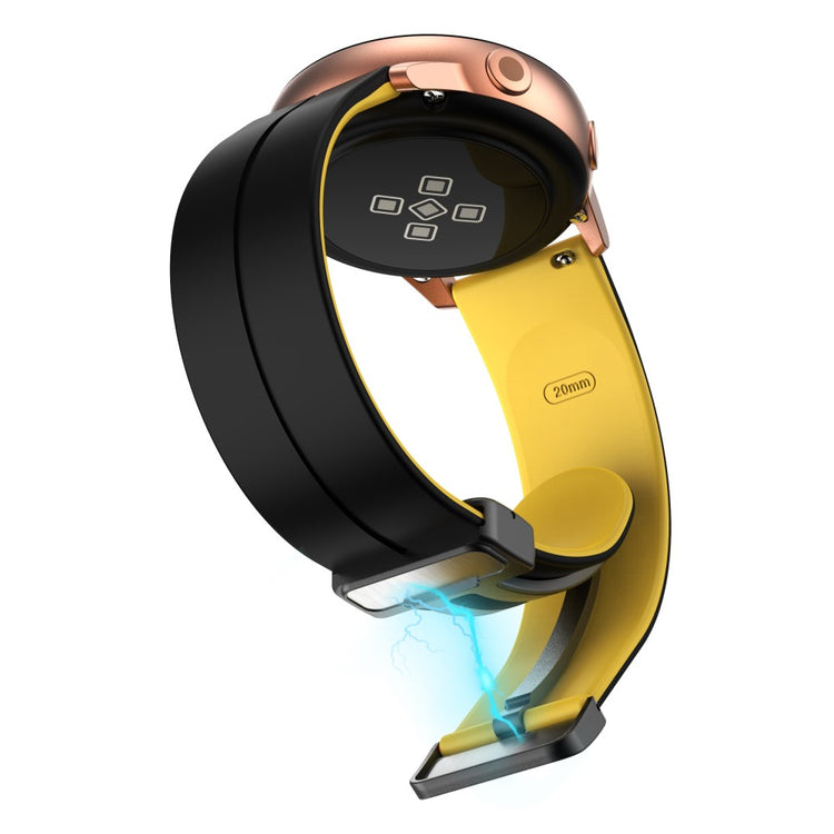 Vildt Nydelig Silikone Universal Rem passer til Smartwatch - Gul#serie_5
