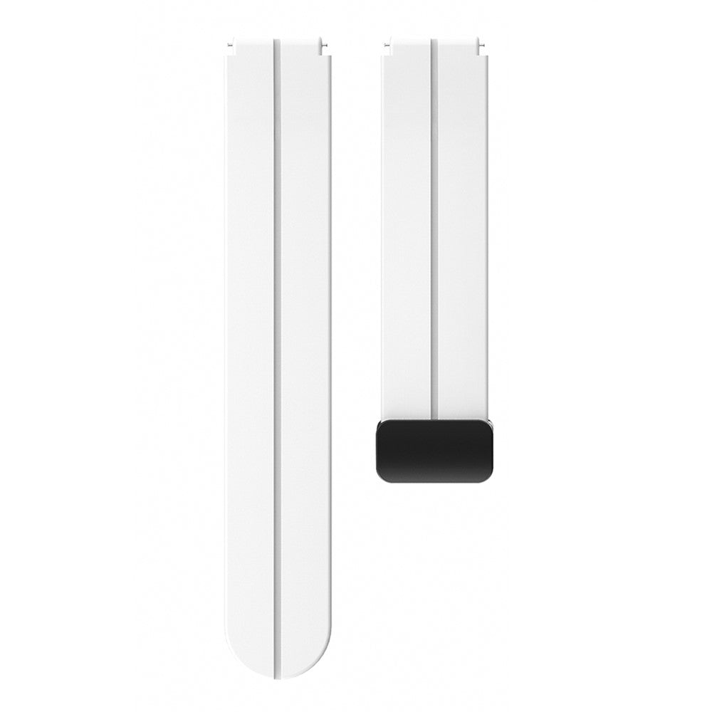 18mm Universal silicone strap with black buckle - White#serie_2