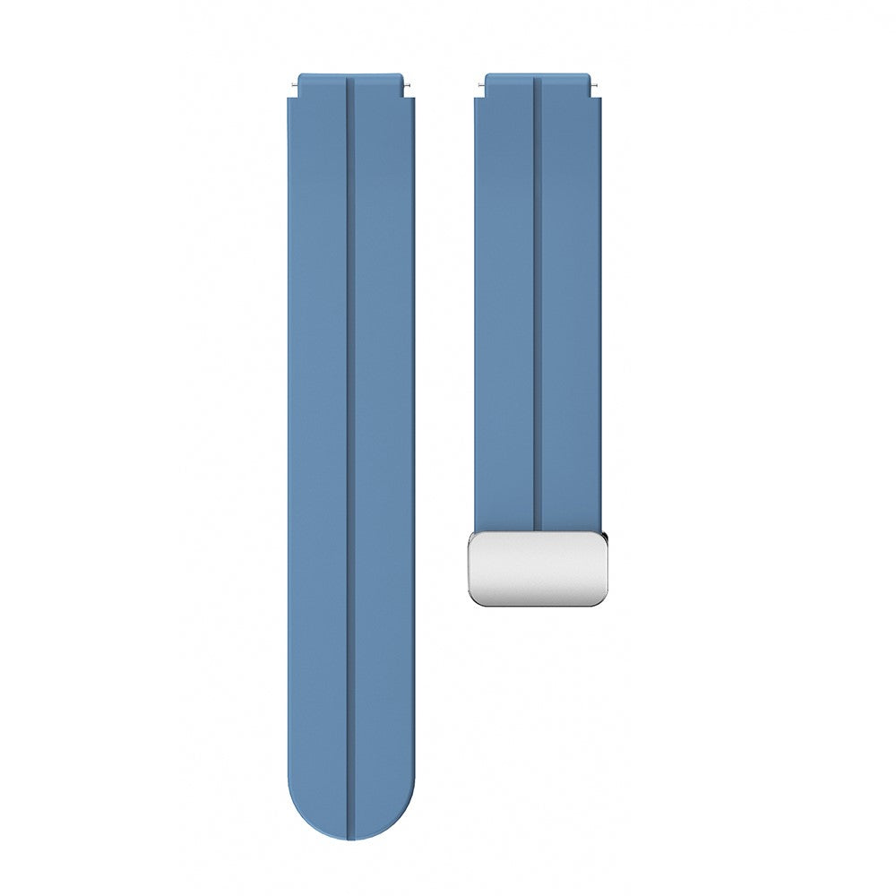 18mm Universal silicone strap with silver buckle - Blue#serie_13