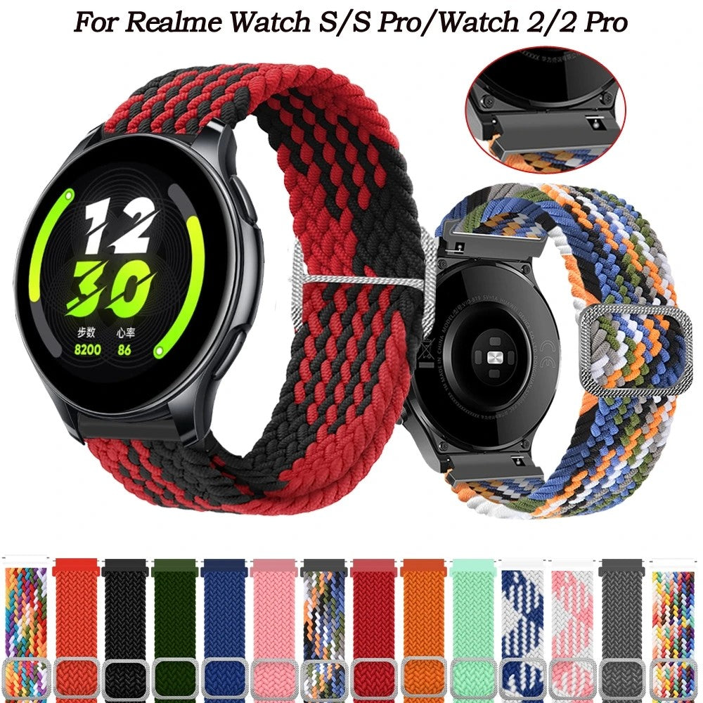 Stilfuld Nylon Universal Rem passer til Smartwatch - Rød#serie_11