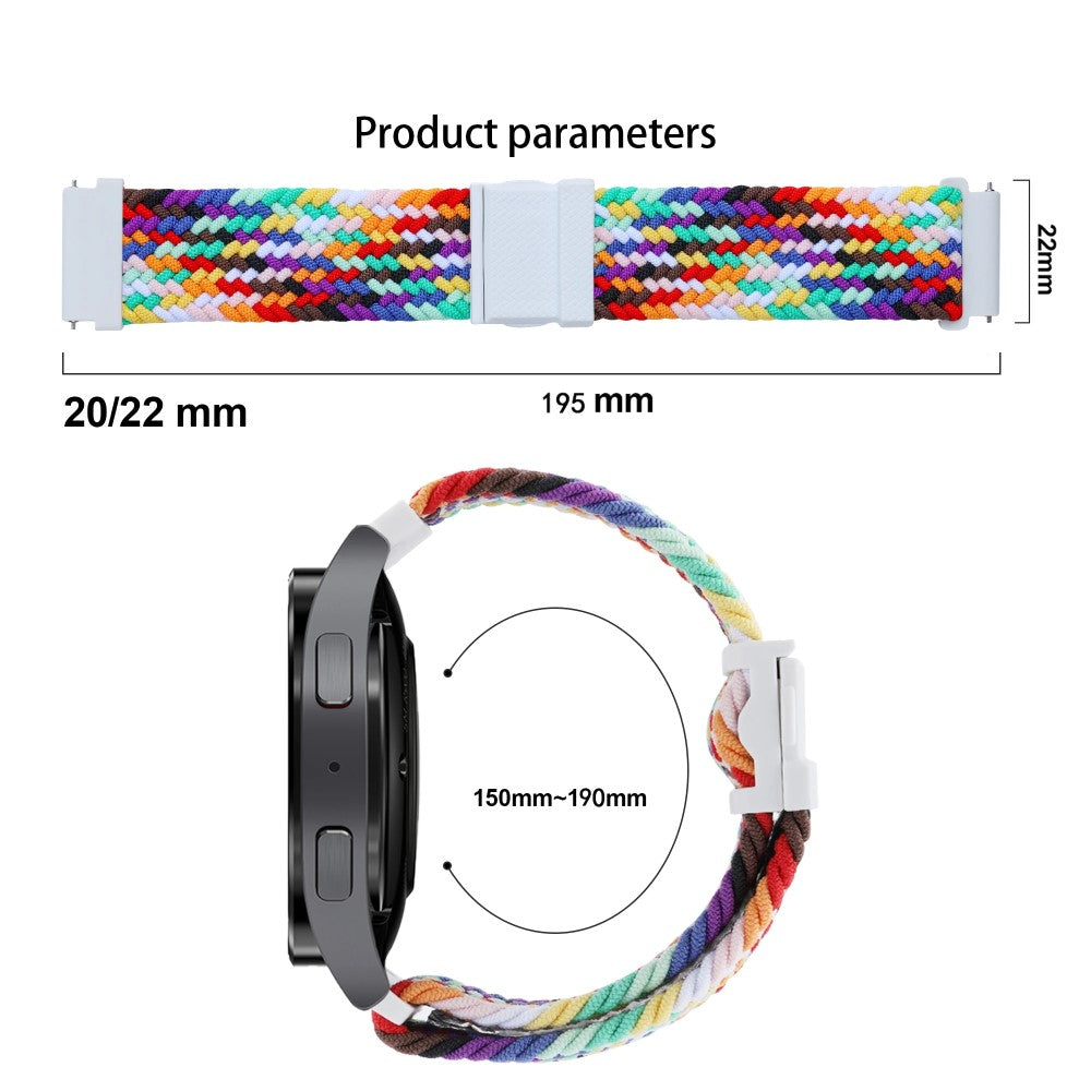 Stilfuld Nylon Universal Rem passer til Smartwatch - Rød#serie_8