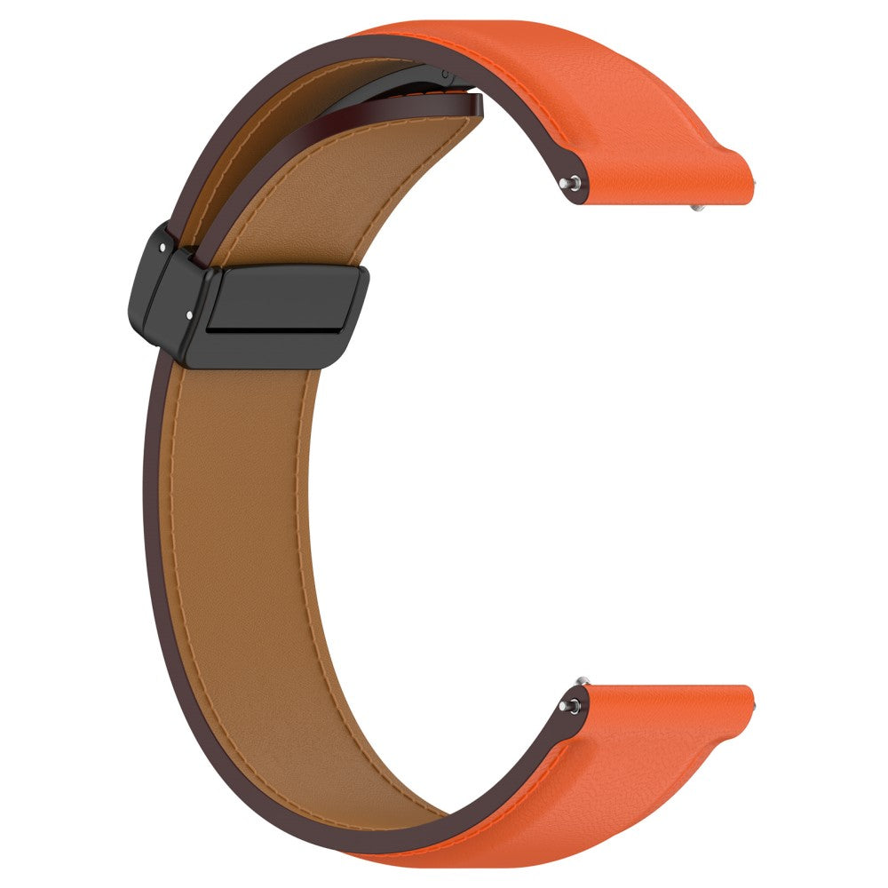 Super Fed Ægte Læder Universal Rem passer til Smartwatch - Orange#serie_2