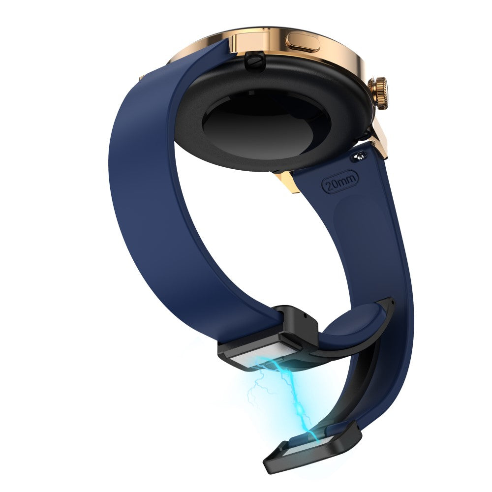 Slidstærk Metal Og Silikone Universal Rem passer til Smartwatch - Blå#serie_11