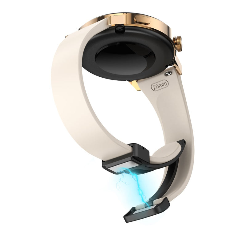 Slidstærk Metal Og Silikone Universal Rem passer til Smartwatch - Hvid#serie_12