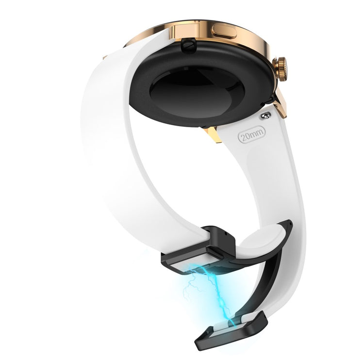 Slidstærk Metal Og Silikone Universal Rem passer til Smartwatch - Hvid#serie_2