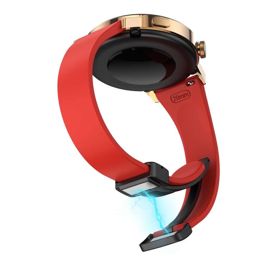 Slidstærk Metal Og Silikone Universal Rem passer til Smartwatch - Rød#serie_5