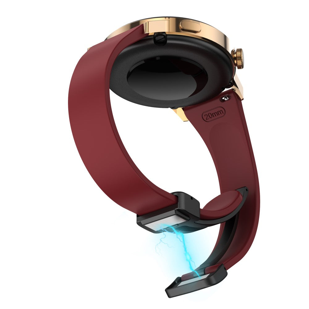 Slidstærk Metal Og Silikone Universal Rem passer til Smartwatch - Rød#serie_6