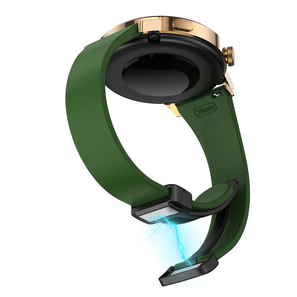 Slidstærk Metal Og Silikone Universal Rem passer til Smartwatch - Grøn#serie_7