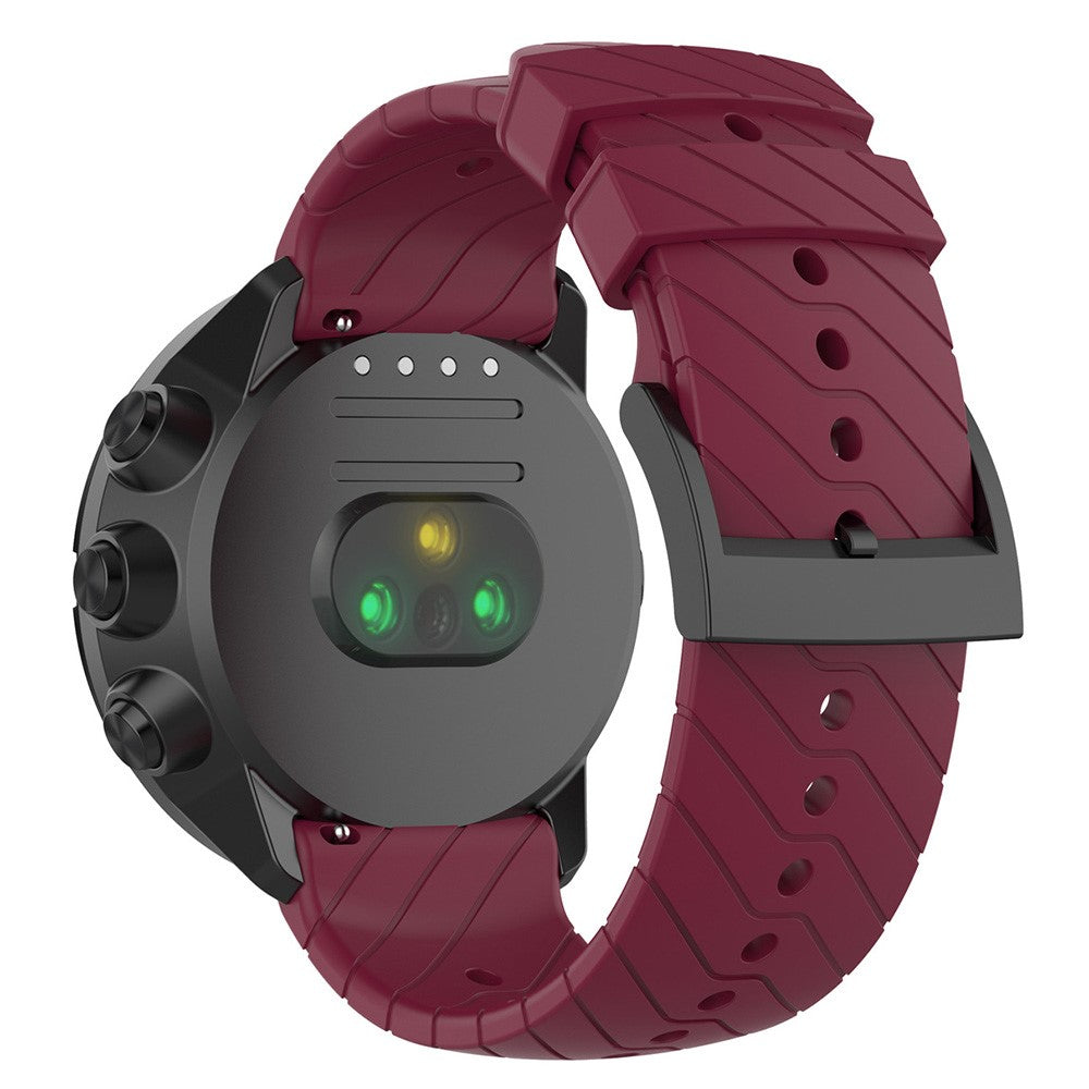 22mm Universal twill texture silicone strap - Wine Red#serie_5