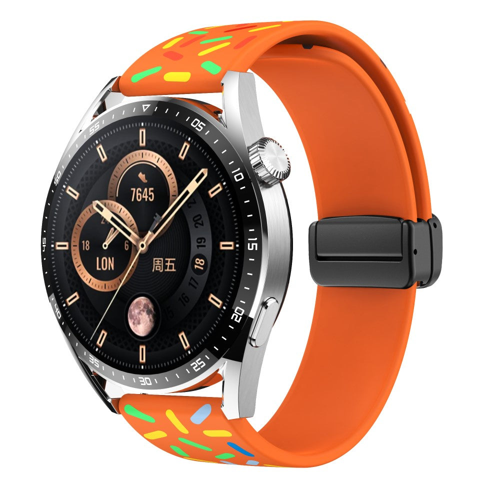 Helt Vildt Rart Metal Og Silikone Universal Rem passer til Smartwatch - Orange#serie_3