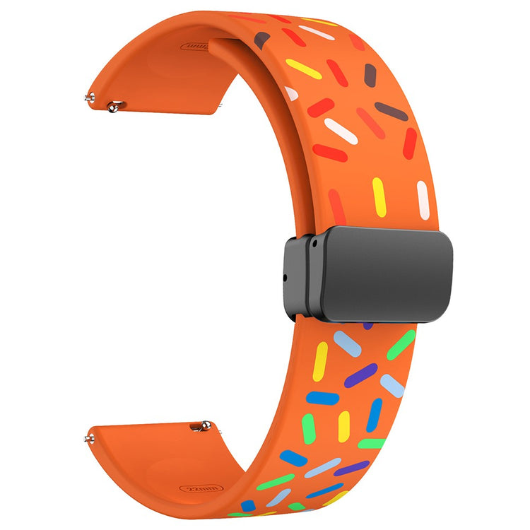 Helt Vildt Rart Metal Og Silikone Universal Rem passer til Smartwatch - Orange#serie_3