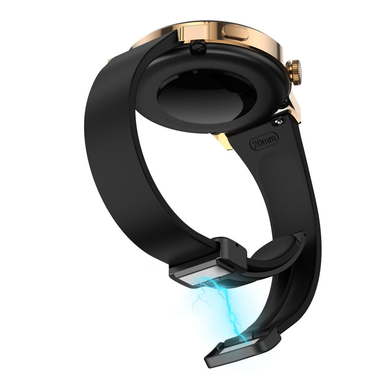 Smuk Metal Og Silikone Universal Rem passer til Smartwatch - Sort#serie_1