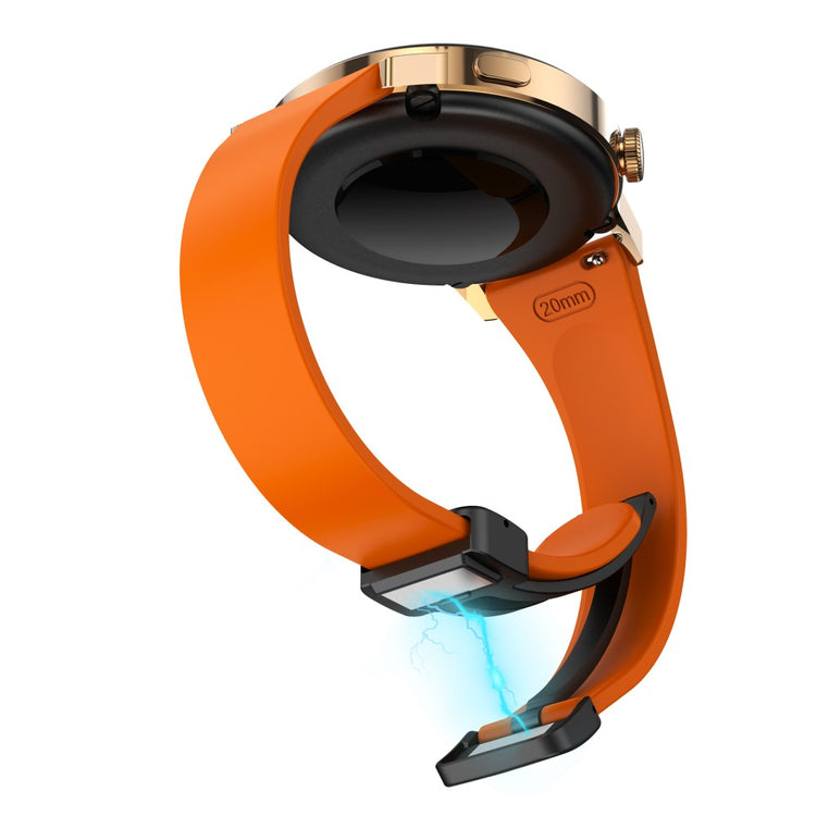 Smuk Metal Og Silikone Universal Rem passer til Smartwatch - Orange#serie_3