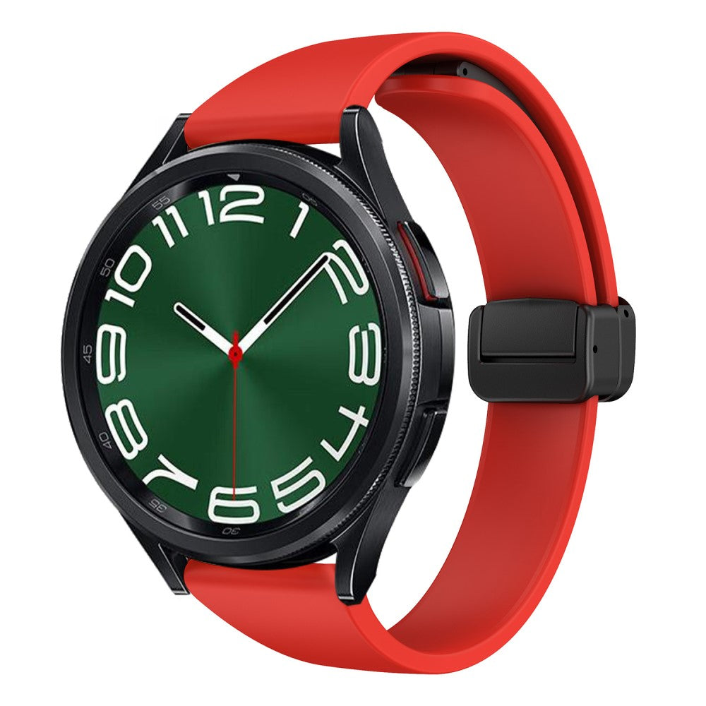 Smuk Metal Og Silikone Universal Rem passer til Smartwatch - Rød#serie_5