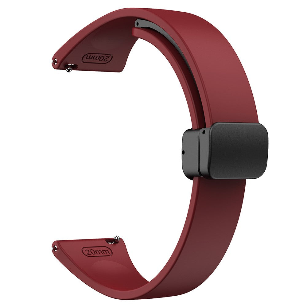 Smuk Metal Og Silikone Universal Rem passer til Smartwatch - Rød#serie_6