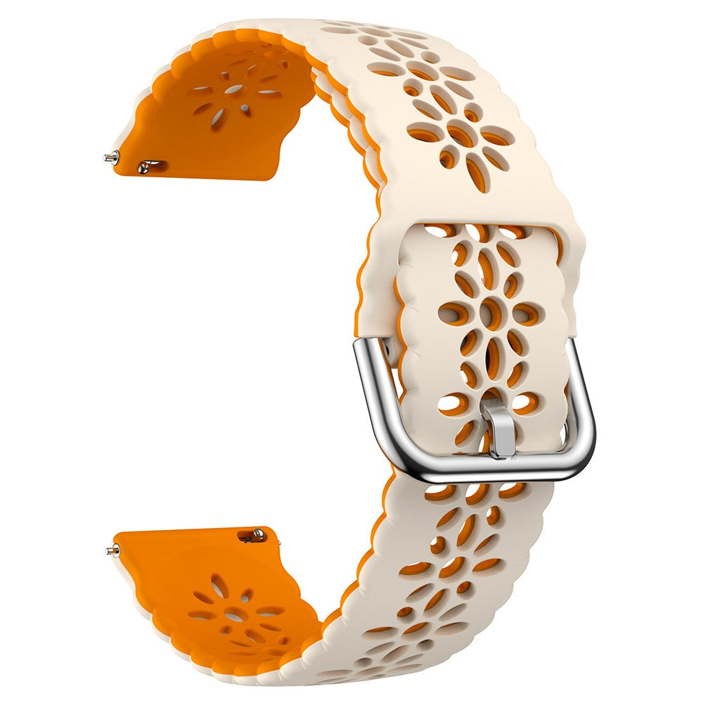 Rigtigt Godt Metal Og Silikone Universal Rem passer til Smartwatch - Orange#serie_12