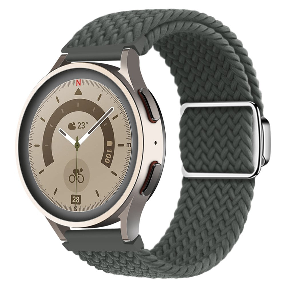 Vildt Smuk Metal Og Nylon Universal Rem passer til Smartwatch - Sølv#serie_8