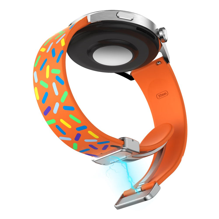 Mega Fed Metal Og Silikone Universal Rem passer til Smartwatch - Orange#serie_3