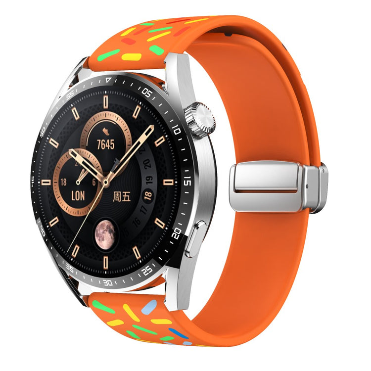Mega Fed Metal Og Silikone Universal Rem passer til Smartwatch - Orange#serie_3