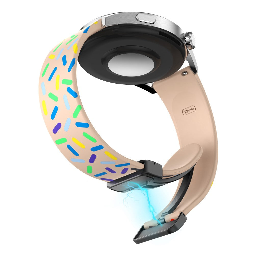 Super Holdbart Metal Og Silikone Universal Rem passer til Smartwatch - Pink#serie_4