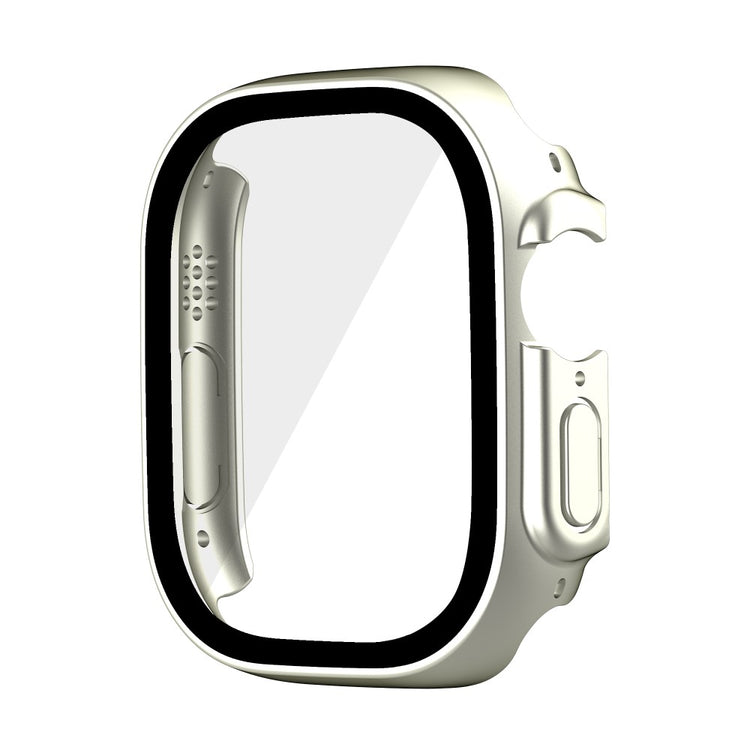 Mega Flot Apple Watch Ultra Cover med Skærmbeskytter i Plastik og Hærdet Glas - Sølv#serie_5