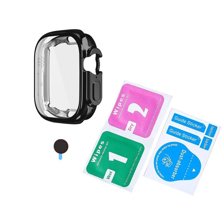 Vildt Fint Universal Cover med Skærmbeskytter i Plastik og Glas passer til Apple Watch Series 8 (45mm) / Apple Watch Series 7 45mm - Sort#serie_2