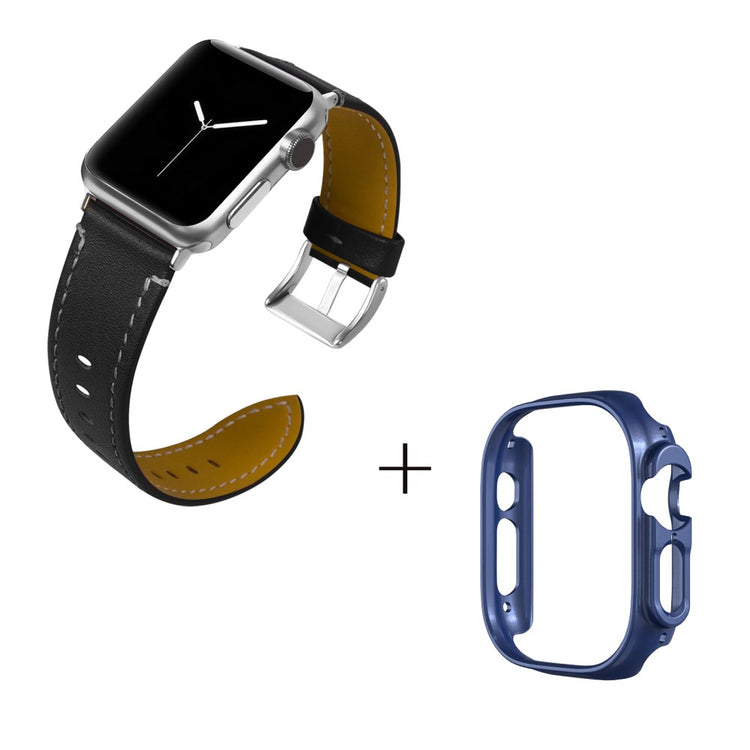 Ægte læder Cover passer til Apple Watch Ultra - Sort#serie_1
