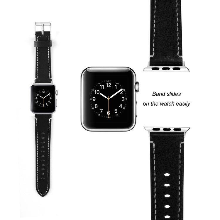 Ægte læder Cover passer til Apple Watch Ultra - Sort#serie_1