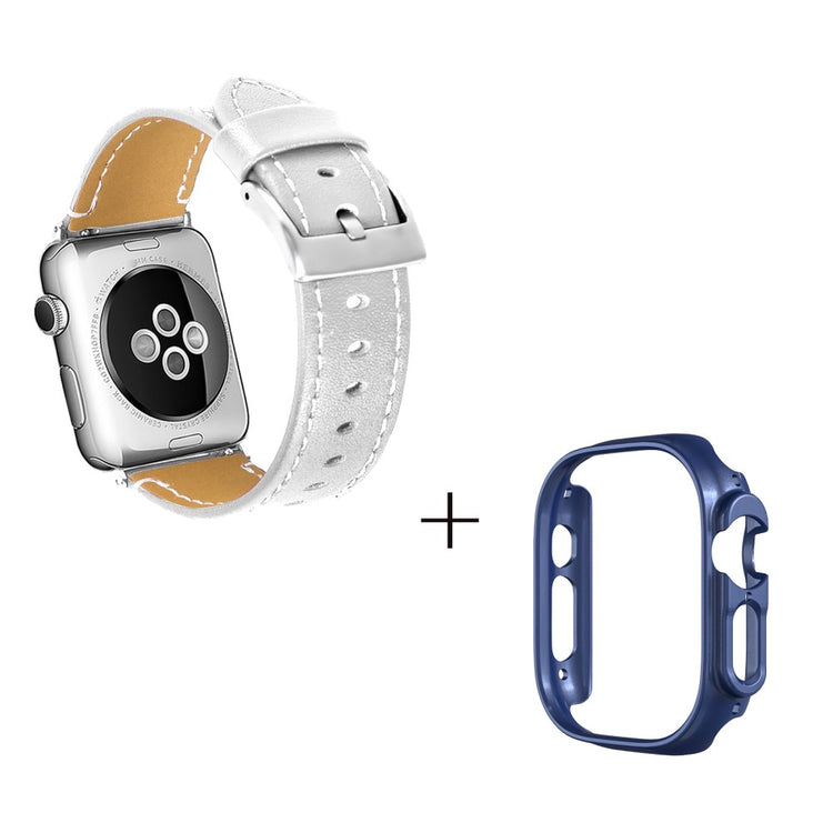 Ægte læder Cover passer til Apple Watch Ultra - Hvid#serie_2