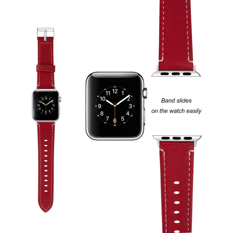 Ægte læder Cover passer til Apple Watch Ultra - Rød#serie_3