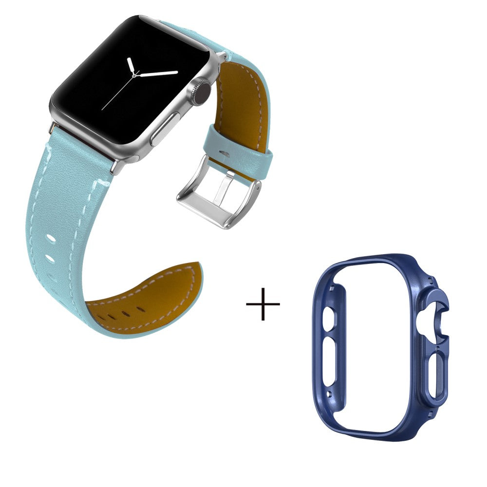 Ægte læder Cover passer til Apple Watch Ultra - Blå#serie_5